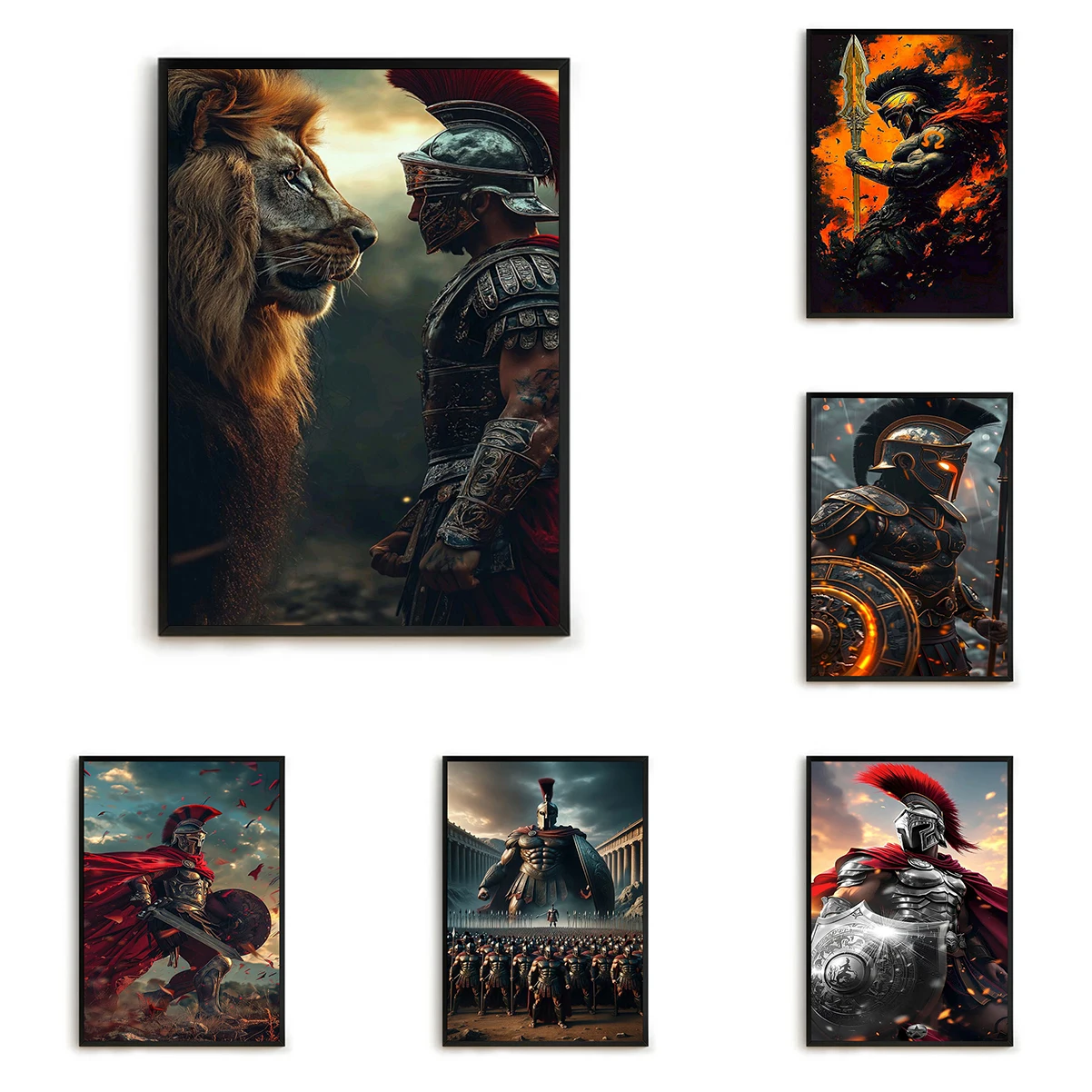 

Modern Living Room Paintings Spartan Warrior Last Spartan Helmet Battle Warrior Art Poster Decorative Wall Pictures Home Decor