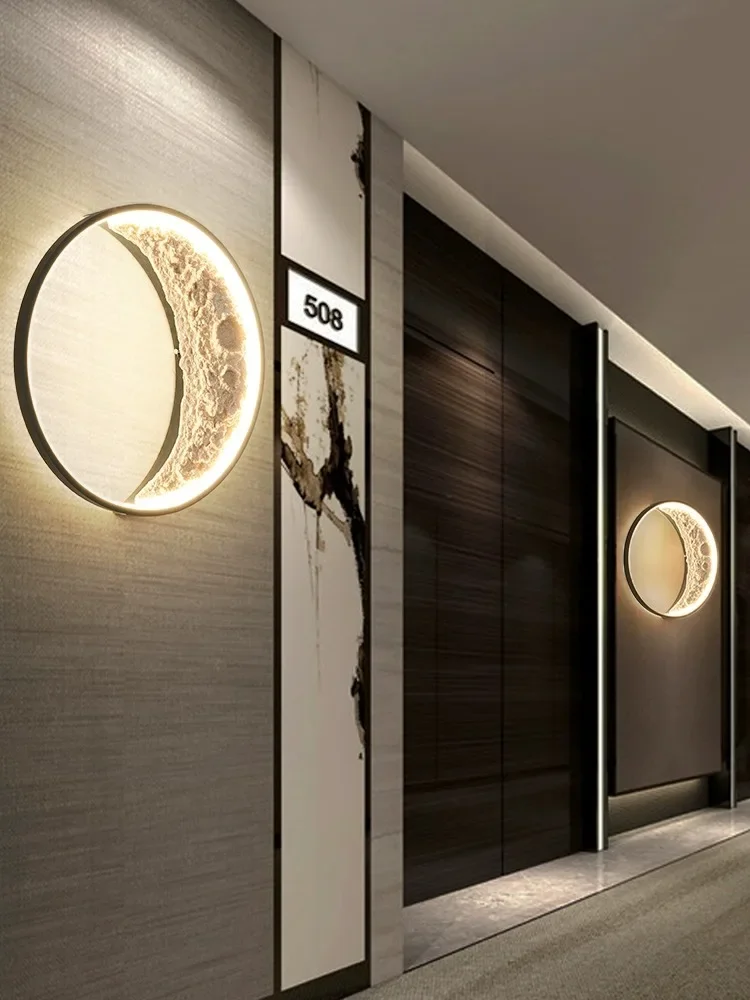 الحديثة الهلال القمر الجدار الخفيفة الحد الأدنى أباجورة لديكور غرفة نوم الدرج #2