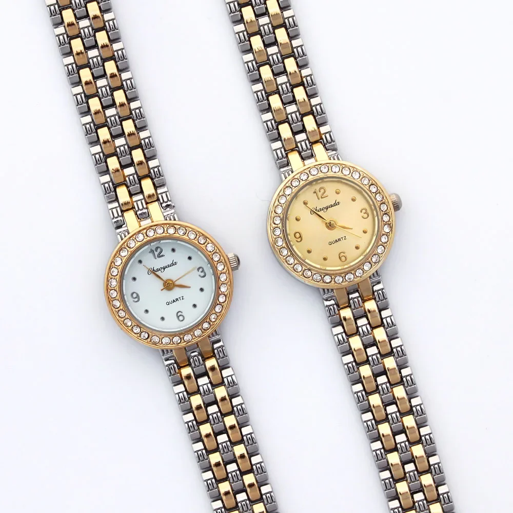 ساعة نسائية فاخرة من حجر الراين ، نوعية جيدة ، أزياء نسائية ، فستان نسائي من الفولاذ المقاوم للصدأ ، ساعة يد كوارتز O89