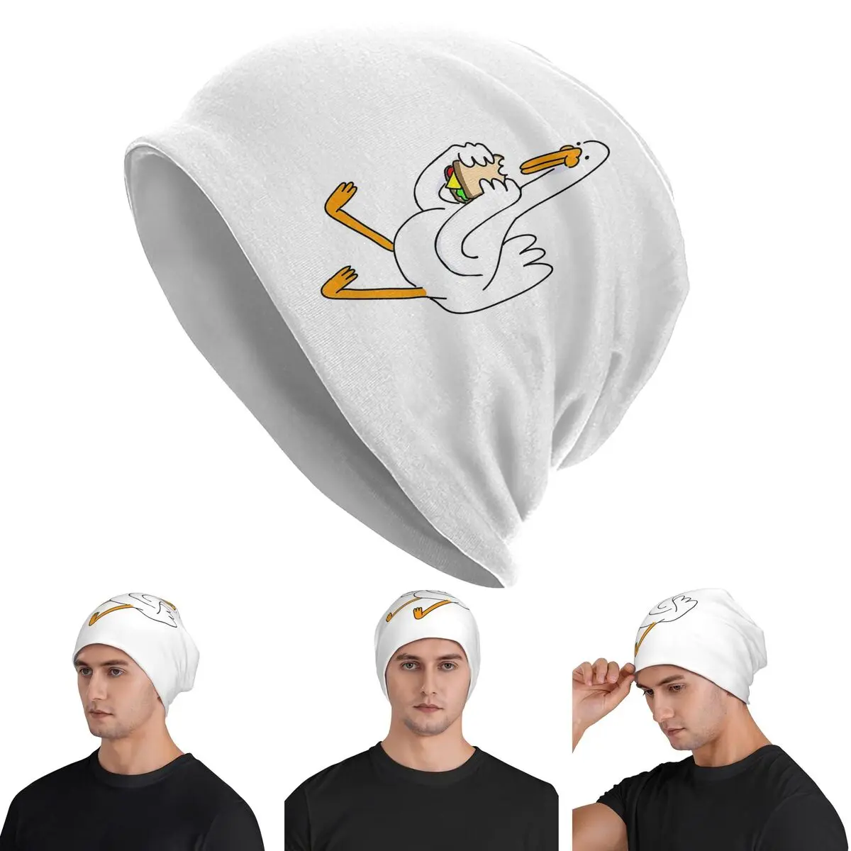 

Sandwich Goose Skullies Beanies Hats Warm Autumn Winter Outdoor Cap Knitted Bonnet Caps for Unisex Adult