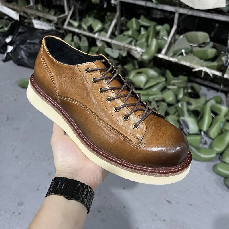 Retro Mens Casual Cow Leather Shoes Luxury Handmade Quality Genuine Leather Autumn Designer British Style Flat Social Shoes Male