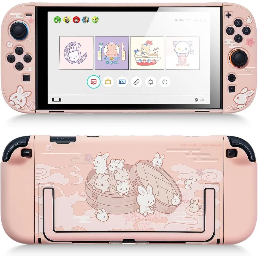 

Защитный чехол, совместимый с Switch 2, док-чехол Kawaii с героями мультфильмов для Switch 2, защита от царапин и амортизации, дизайн Cove