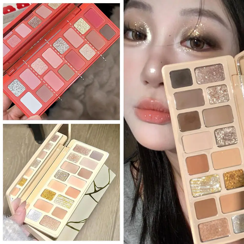 16 لون بريق الوردي ظلال العيون سموكي لامع الأزرق تألق لامعة الأخضر بيرليسسينت لوحة الماس عينيه مستحضرات التجميل M B2A8
