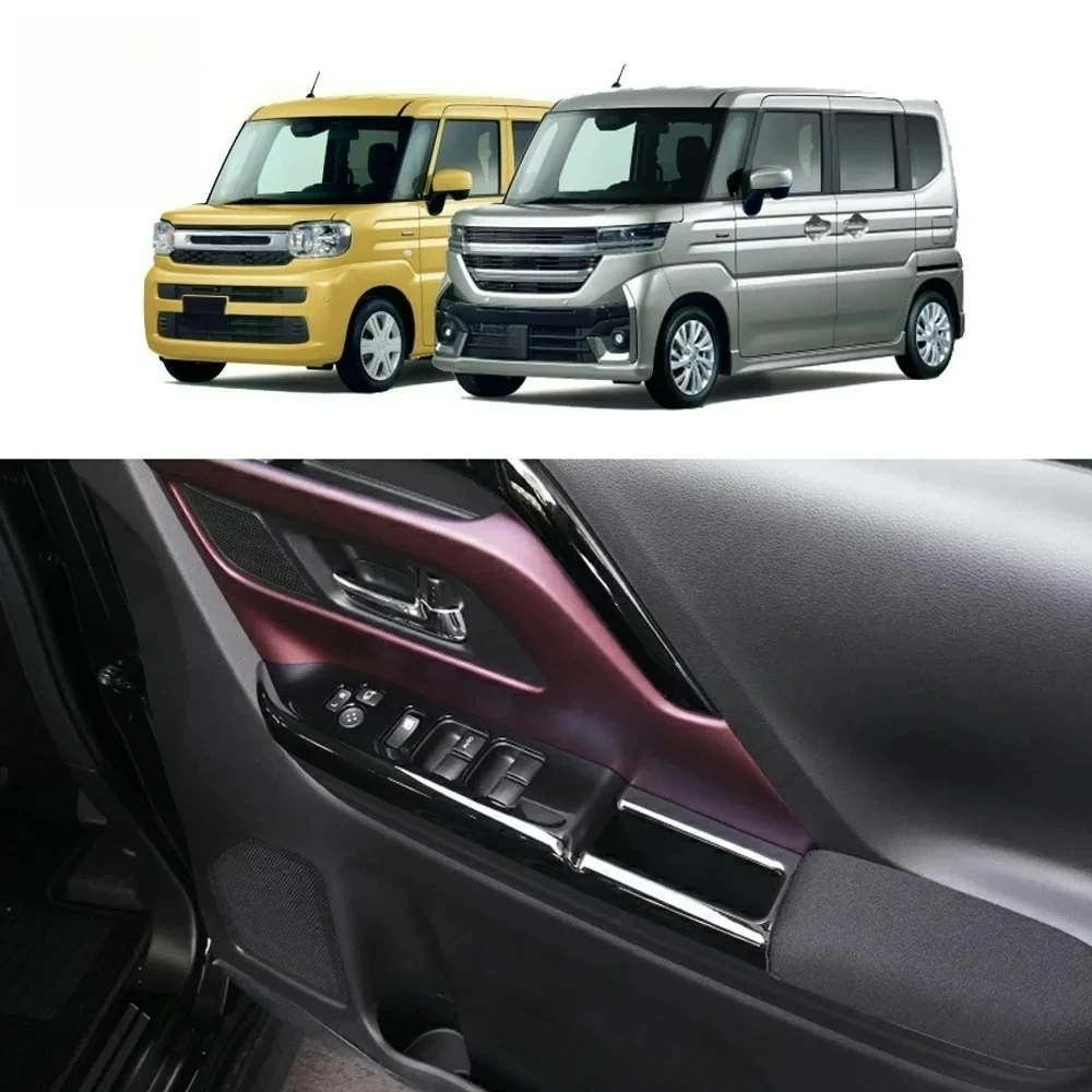Window Lift Glass Control Switch Buttton ABS Stickers Cover Trim Fit For Suzuki Spacia Custom MK54S MK94S 2024 2025 Accessories