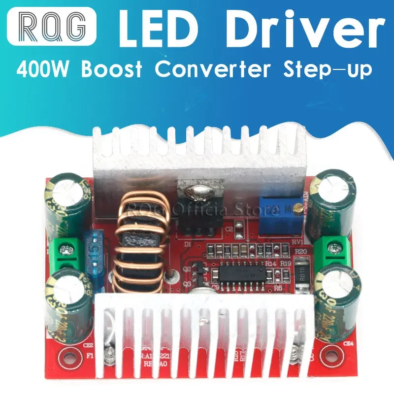 DC 400W 15A Step-up Boost dönüştürücü sabit akım güç kaynağı LED sürücü 8.5-50V için 10-60V voltaj şarj adım modülü