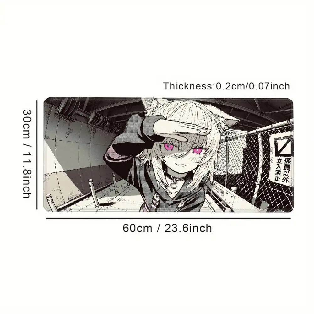 Mouse Pad Anime Girl Extended Desk Mat PC Gaming Accessories Keyboard Pad Hololive Nekomata Okayu Laptop Purple Kawaii Mousepad #2