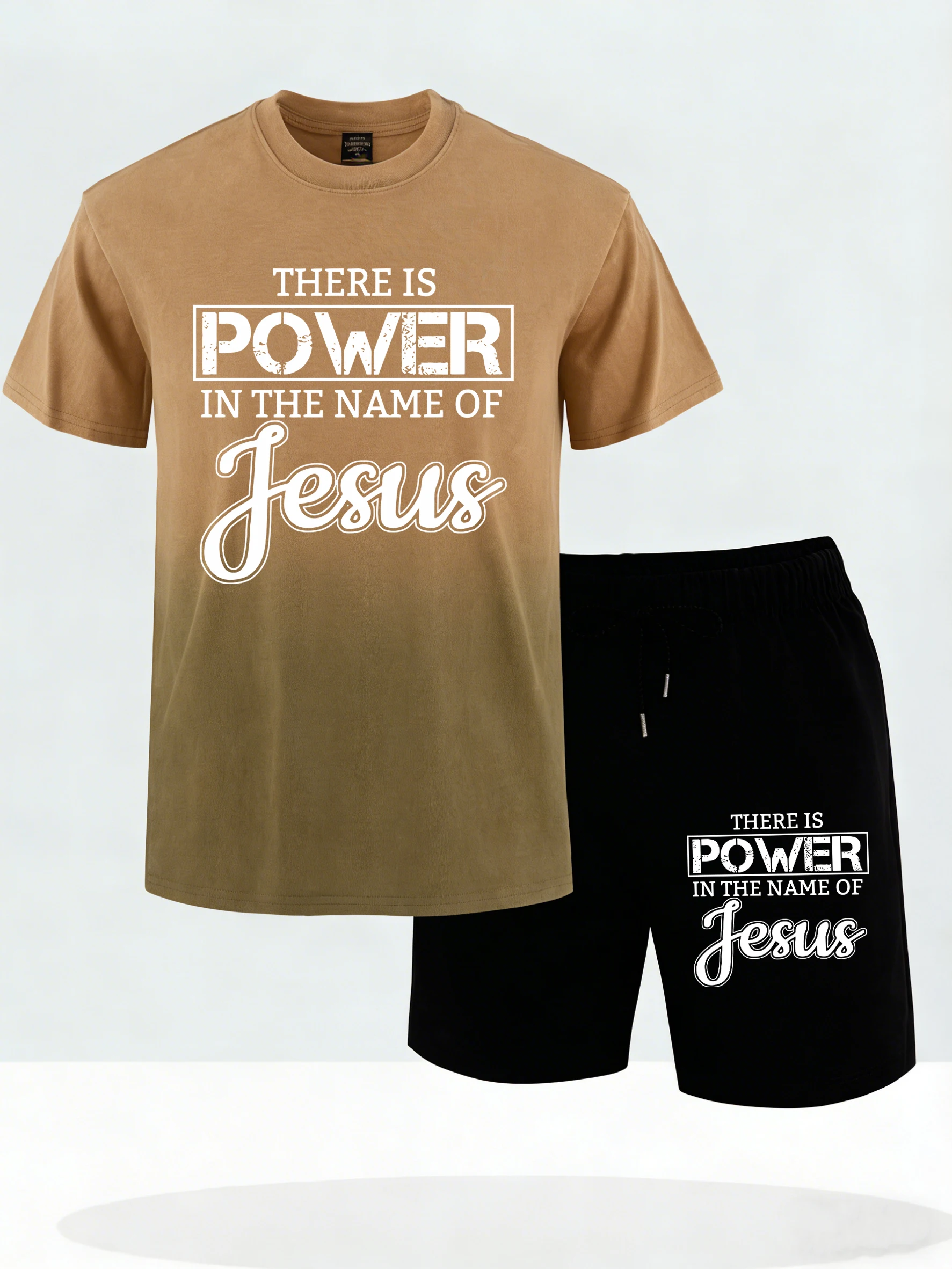 

Power In The Name Of Jeasus Prints Mens Summer Beach Tie-Dye T-Shirt Suits Simple Cool T Shirts Gym Comfy Sport Short Pants