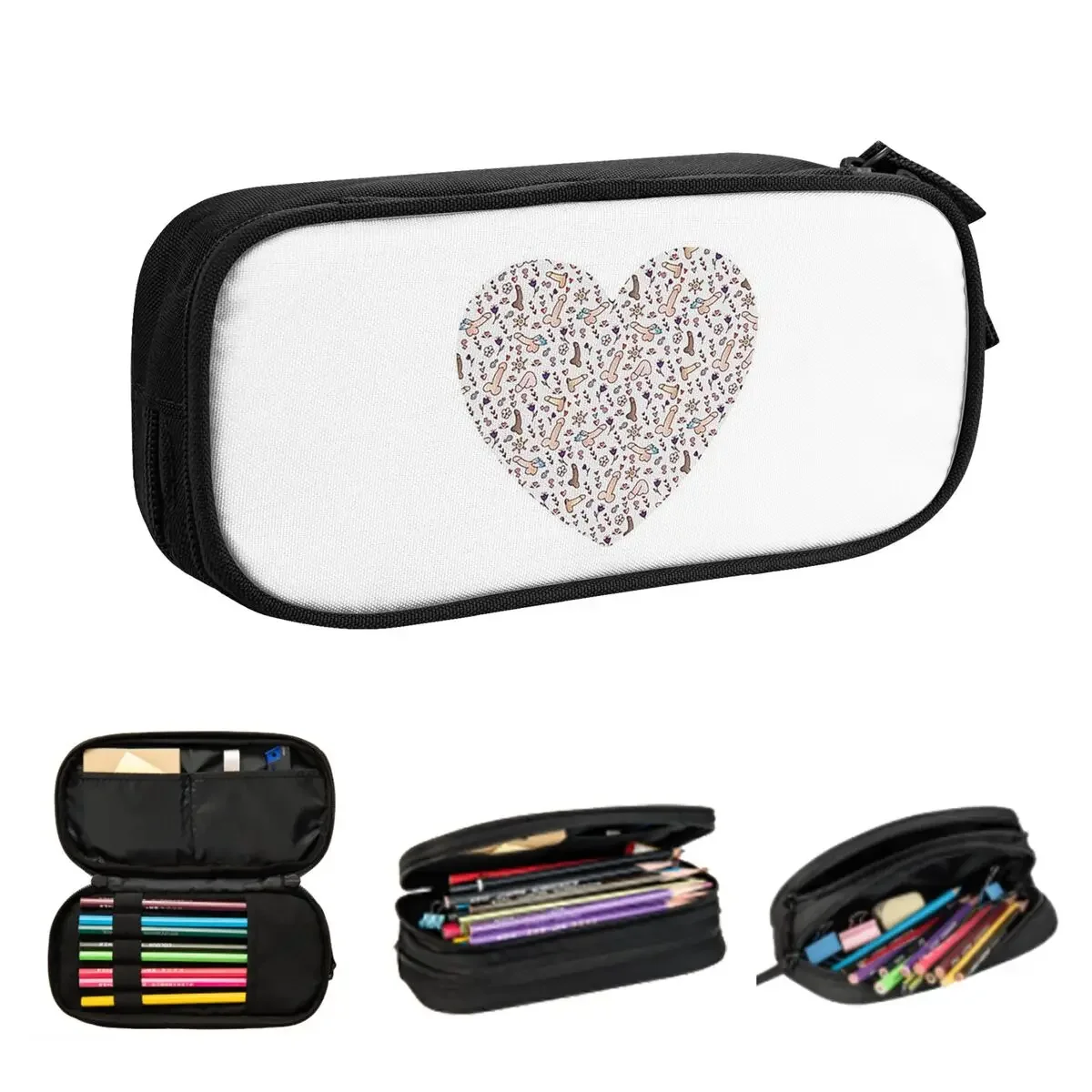 Penis Pattern Pencil Cases for Student School Pen Box Pencil Bag Big Capacity Pencil Pouch Pen Holder