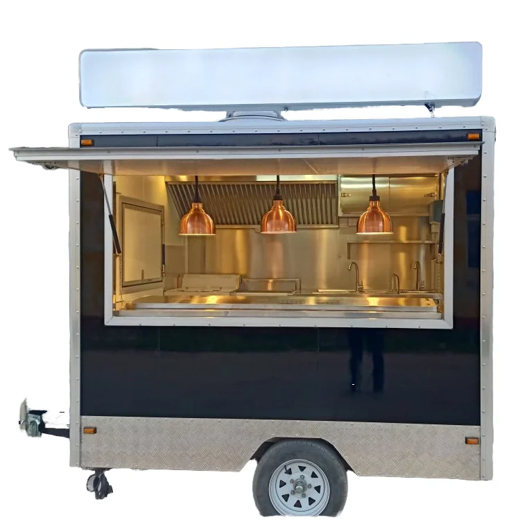 شاحنة طعام متنقلة لتقديم الطعام مقطورة مجهزة بالكامل في الهواء الطلق المحمول البيرة الآيس كريم عربات القهوة مقطورات الطعام مجهزة بالكامل