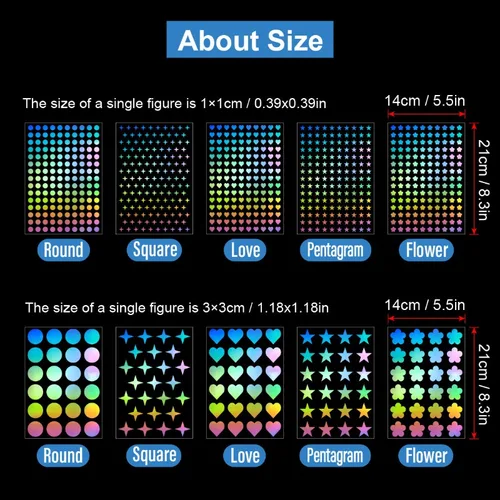 Imagen 2 del producto 1 hoja de pegatinas autoadhesivas de papel con forma de corazón, pegatinas decorativas grabadas con láser para regalos artesanales DIY