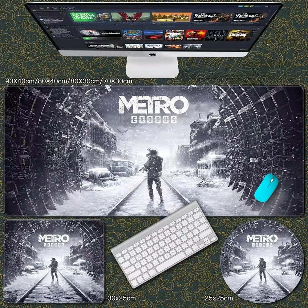 

2025Metro Exodus Gaming Mouse Pad Leather Gamer Oversized Gaming Merchandise Computer Desk Pad Small Keyboard Pad, Man
