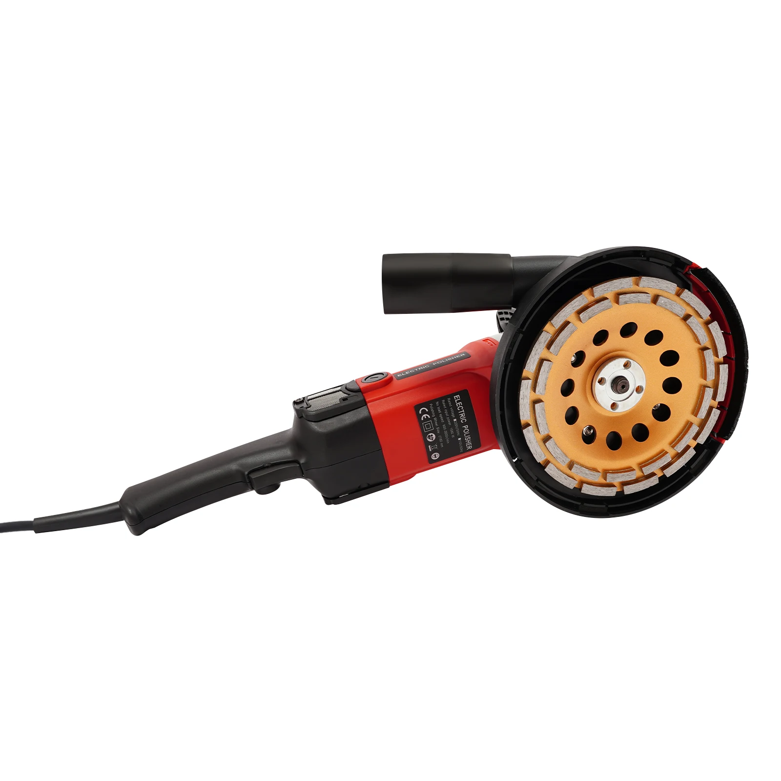 1580 W elektrische Schleifmaschine, Betonschleifer, Zement-Winkelschleifer-Set, 6 Gänge, Geschwindigkeit einstellbar, mit Staubschutz für Wände – Detail 10