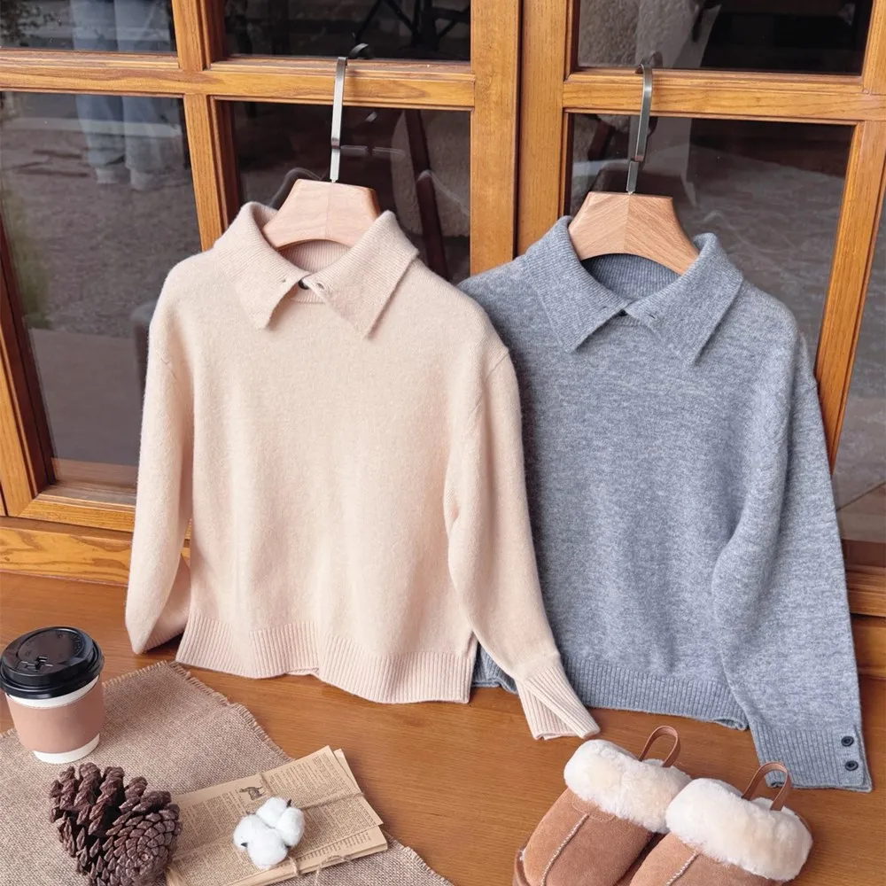 

baby girls clothes kids sweaters 100% wool Soft and comfortable girls' sweater boys girls Collar solid color knitted tops