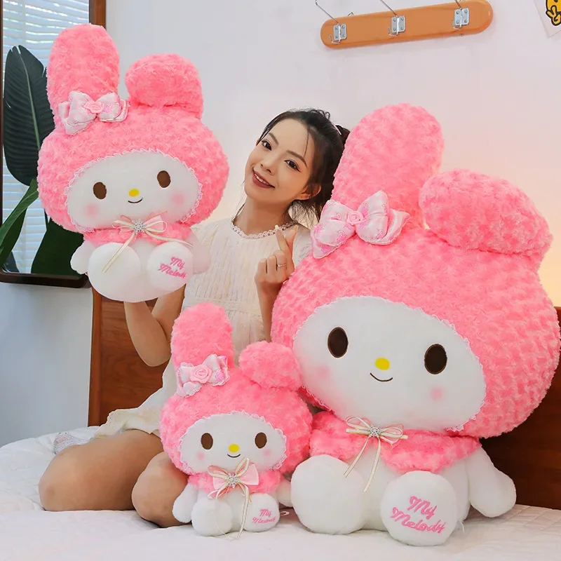 Sanrio's New Rose Melody Plush Toy Cute Home Furnishings To Accompany Children Stuffed Dolls Children's Girlfriend Holiday Gifts