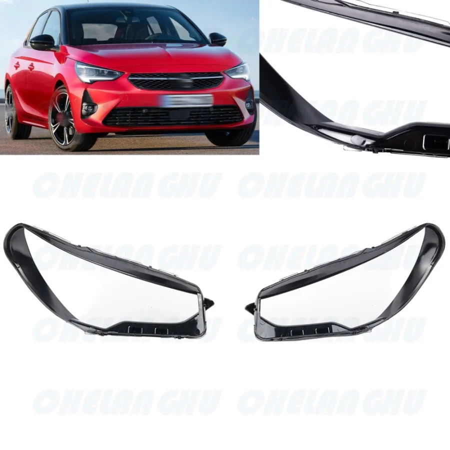 

For Vauxhall/Opel CORSA F 2019 2020 2021 2022 2023 2024 Car Accessories Front HeadLight Shell Lampshade HeadLamp Lens Cover