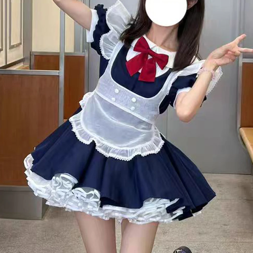 مجموعة الدمية ملابس الخادمة اليابانية الأسهم كوارث الرياح لوليتا فستان OP بقعة الشعر الثاني ملابس النساء #6