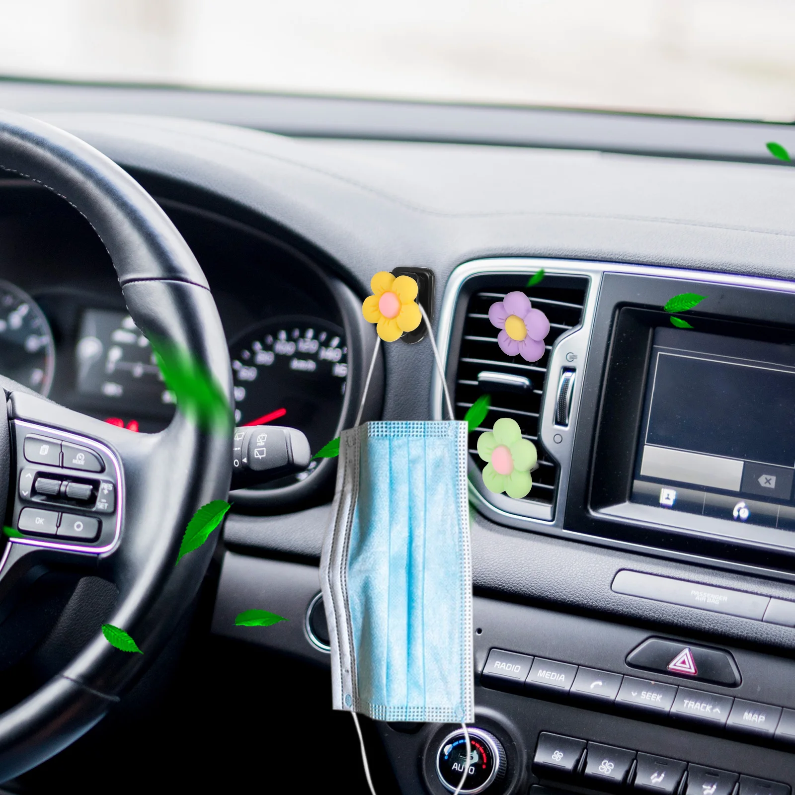 

12 Pcs Flower Car Accessories Colorful Vent Clips Air Freshener Diffusers For Women Cute Car Decor Plastic Flowers