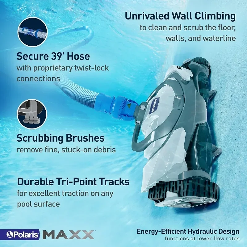 Polaris MAXX Premium Suction-Side Automatic Pool Cleaner for All In-Ground Pool Surfaces, Smart Navigation, Energy Efficient