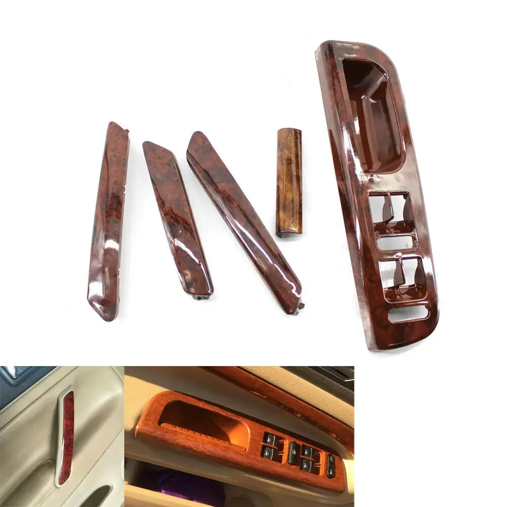 

3B0 867 175 Wood Color Window Control Panel+Handle Cover Trim 3B1867171E For VW Passat B5