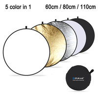 PULUZ 5 Color in 1 Photography Reflector Board 60cm / 80cm / 110cm Folding Photo Studio Reflector Disc