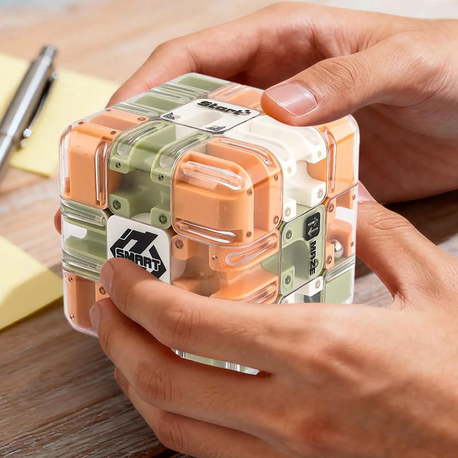 كرة المتاهة ثلاثية الأبعاد لغز كبير دعابة الدماغ التفكير المنطقي كرة مكعب المتاهة للبالغين المراهقين أطفال بنين بنات عطلة السفر المنزلية #2