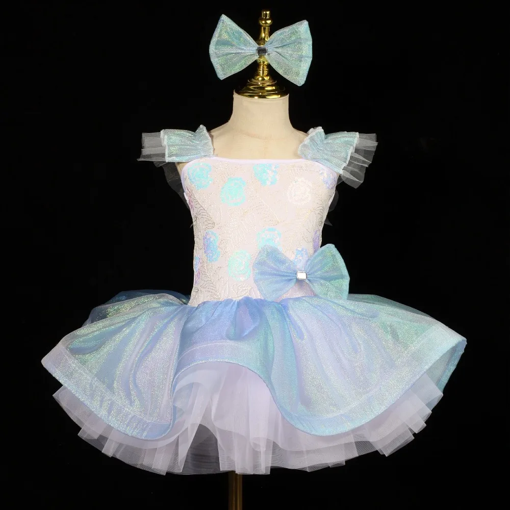 Costumes de spectacle sur scène pour filles, justaucorps de Ballet, vêtements de danse pour enfants, robe de princesse Tutu d'été pour enfants