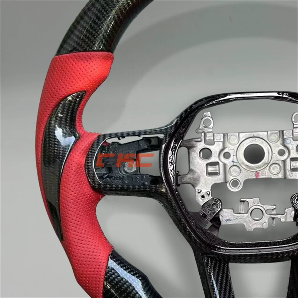 

Customized black Carbon Fiber Perforated Leather red strip Steering Wheel for 2022 2023 2024 2025 Honda Civic