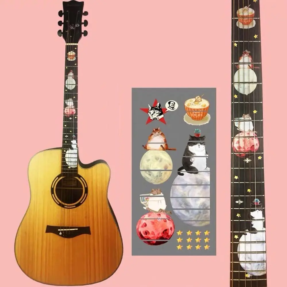 Ultra-thin Guitar Neck Fingerboard Sticker Decorative Sticker Comic String Instrument Inlay Decal Personality Antique Style