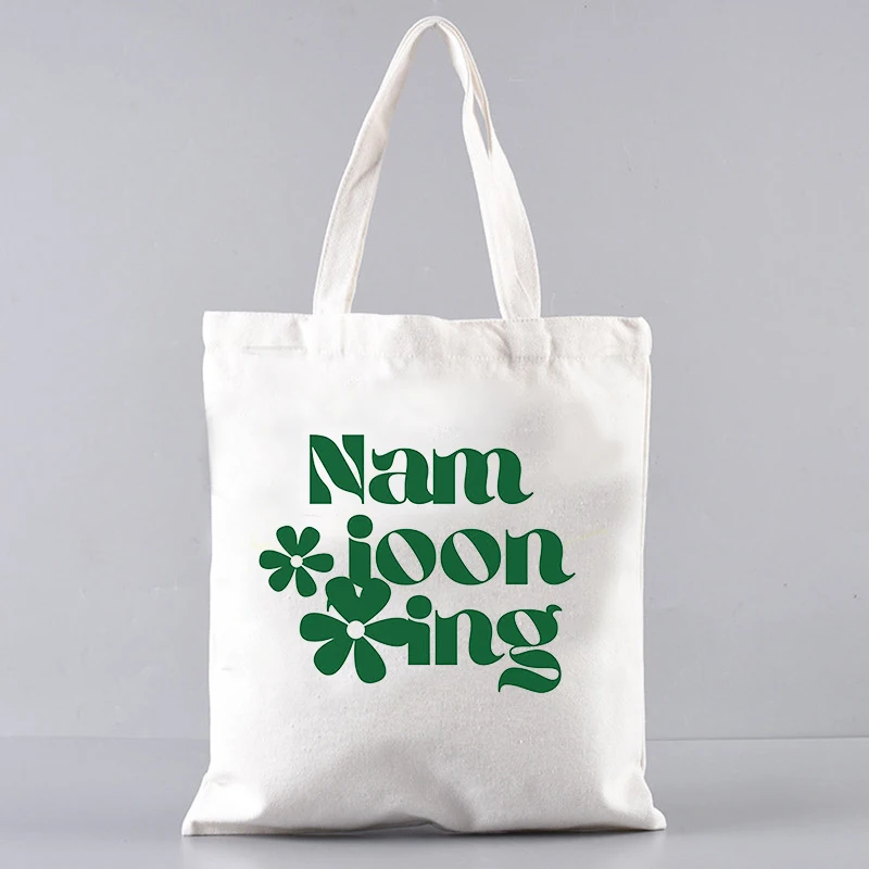 Namjooning Elements Pattern Canvas Tote Bag Best Gift for Kpop Fans Reusable Shopping Bag Handbag with Free Shipping Low Price