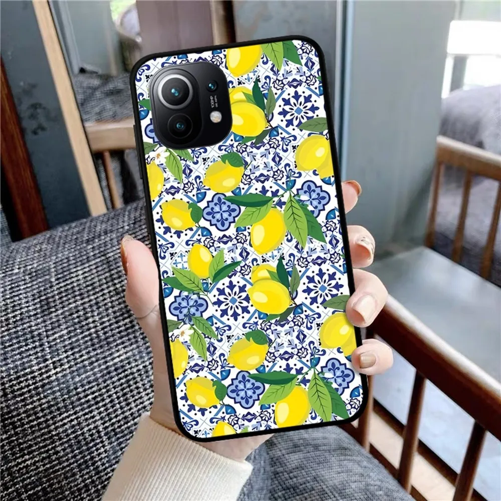 Mediterranean Lemon Phone Case For Xiaomi Mi 5X 8 9 10 11 12 lite pro 10T PocoX3pro PocoM3 Note 10 pro lite