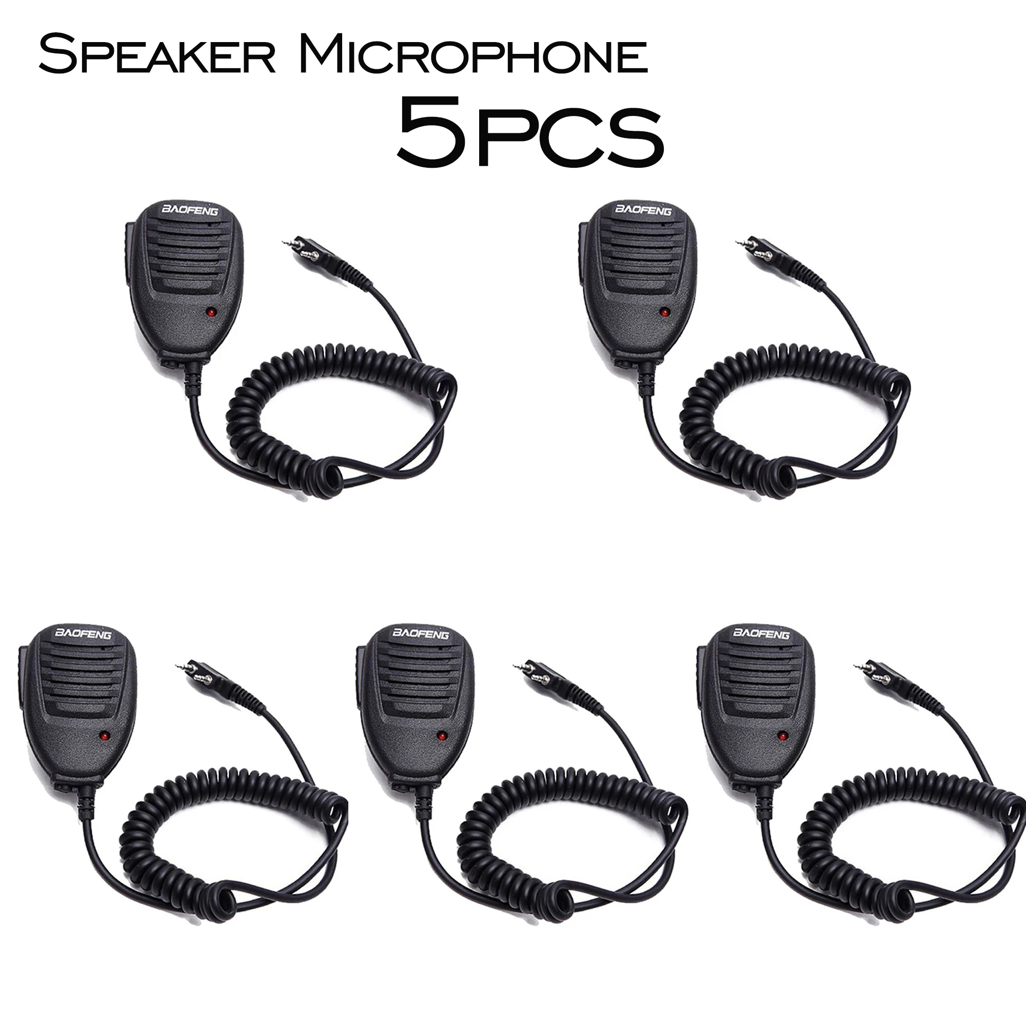 5 Stuks Luidsprekermicrofoon Voor Baofeng 888S 5r Uv82 8d 5re 5ra Luidspreker Mic Headset Tweeweg Radio Walkie Talkie Handheld Microfoon