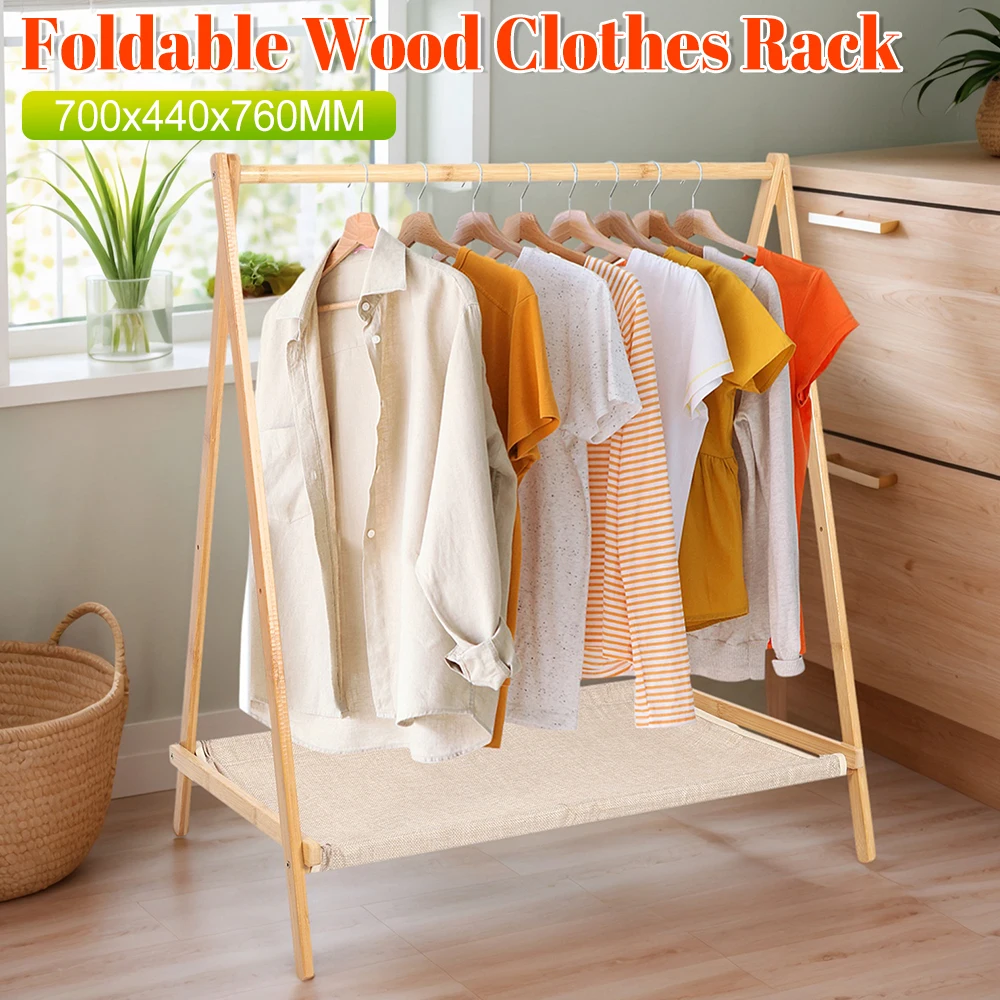 

Деревянная складная вешалка для одежды, портативный органайзер для хранения одежды, пальто и юбок
