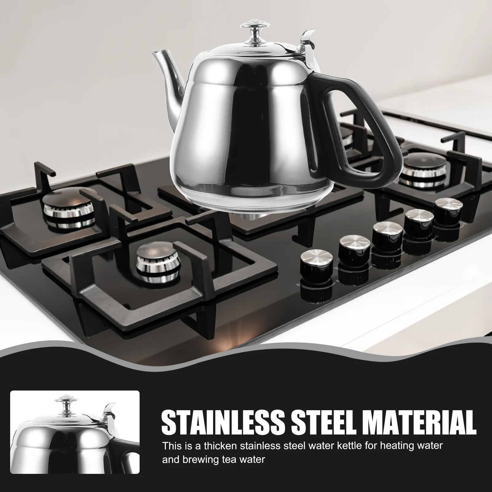 

Stainless Steel Tea Kettle Large Capacity Heat Resistant Stovetop Water Boiler For Gas Electric Induction Kitchen