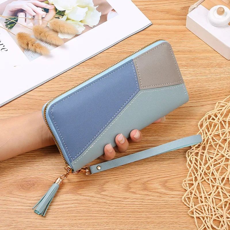 Fashion Zipper Wallets Womens Long Purses Handbags Coin Purse Cards Holder PU Leather Billfold Wallet