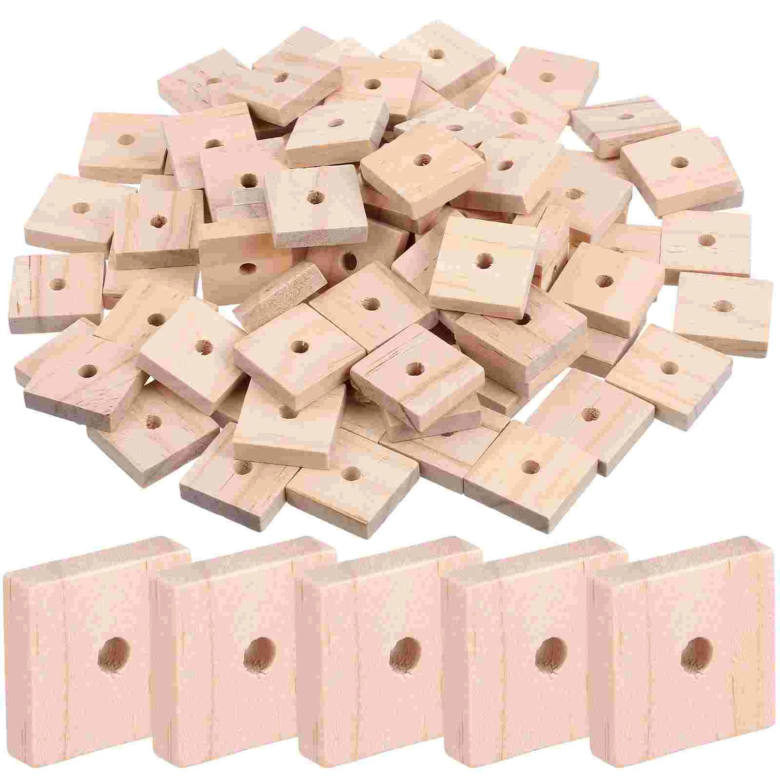 100 Pcs Parrot Chewing Toy Bird Cage Wood Block Blocks Foraging Hanging Portable