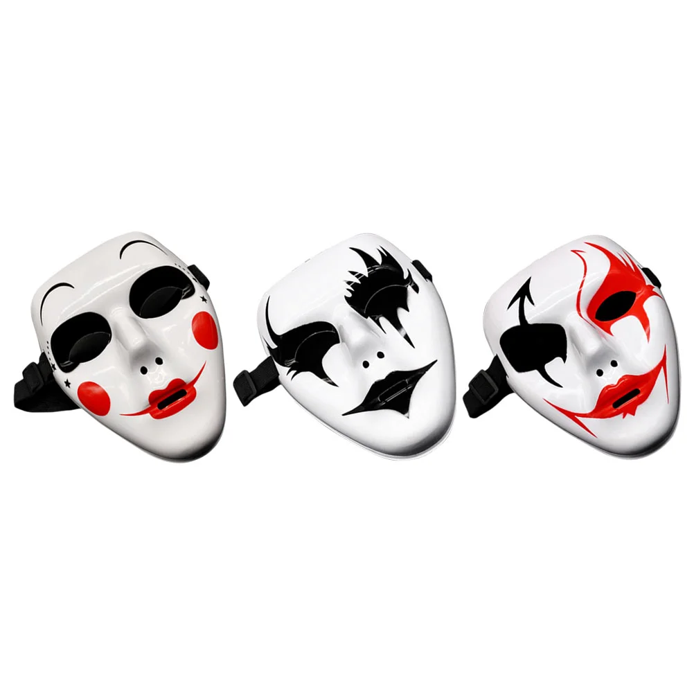 

3 Pcs Party Mask Plastic Halloween Masks Masquerade for Adults Face Decorate Cosplay Clown Clothing Costume