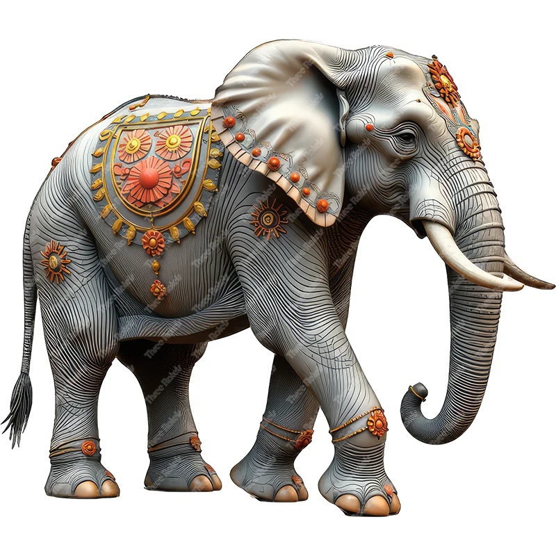 Three Ratels QO48 Mysterious patterned elephant animal art wall stickers for home decoration car decals