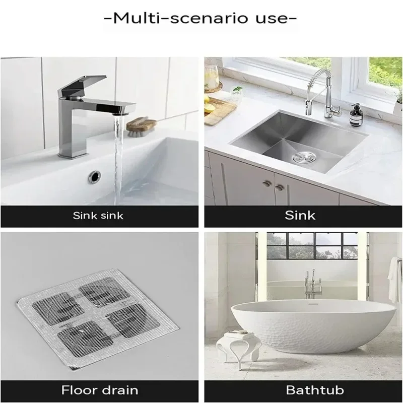 20 piezas recogedores de pelo desechables para ducha, cubiertas de drenaje de ducha de malla, filtro de fregadero, pegatinas de malla, accesorios de baño