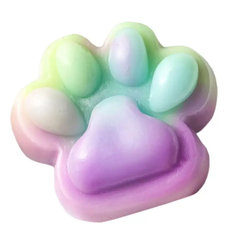 Cat PAW Fidget ของเล่น Rainbow Gradient ความเครียดบรรเทา Cat PAW ของเล่นความเครียดบรรเทา Cat PAW บีบ Sensory ของเล่นน่ารัก Fidget ของเล่นสําหรับ