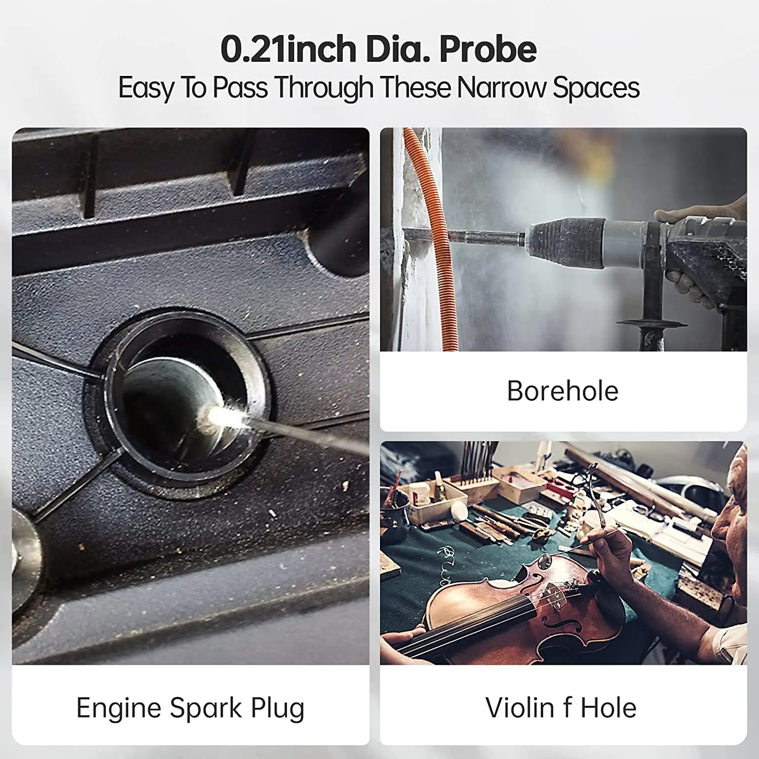 Industrial Endoscope Camera 4.3inch IPS Screen 8mm Dual Lens IP67 Inspection Borescope for Pipe Car Repair,Teslong TS43