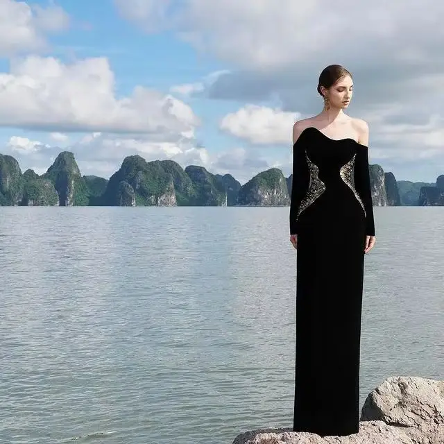 Beading Prom Dresses Sequins Off Shoulder Elegant Evening Dress Saudi Arabia Wedding Party Dress Formal Occasion customized 2025