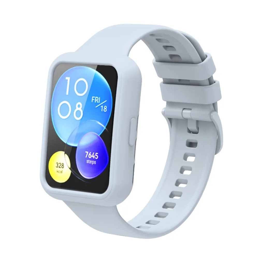 Fall Prevention Protector Case Silicone Colorful Shell Protect Bumper Shockproof Scratch-resistant for Huawei Watch Fit 2