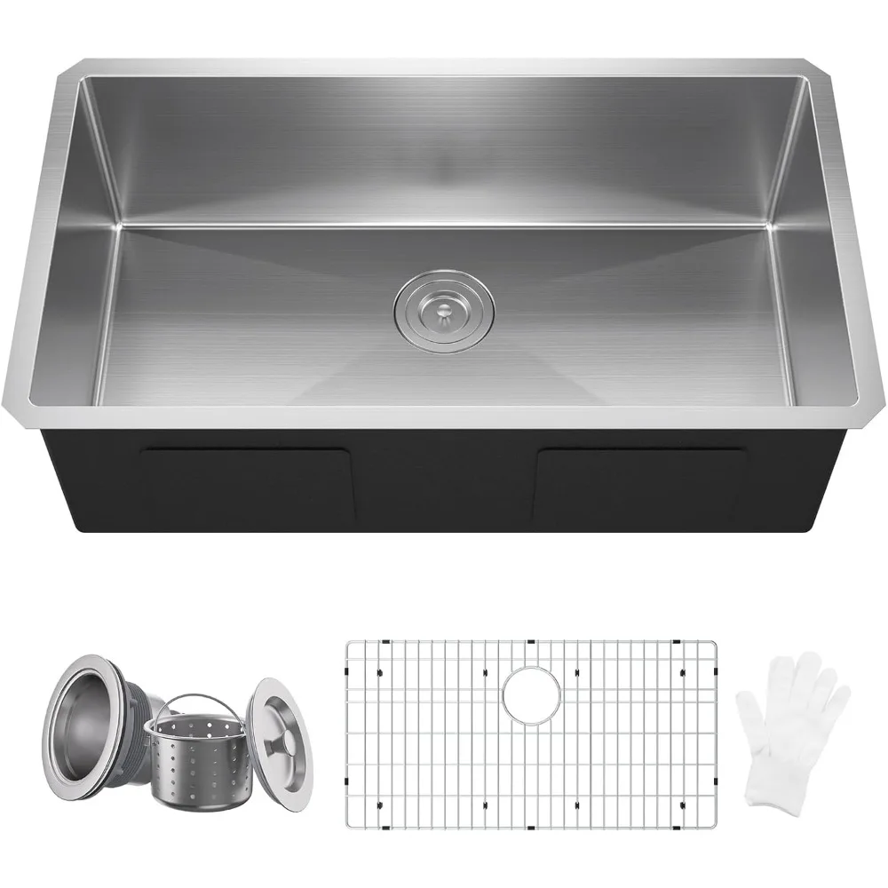 

Кухонная мойка Undermount 33x18, ВОДЯНОЕ ПРЕДЛОЖЕНИЕ Premium 16, нержавеющая сталь 304, современная кухонная мойка ручной работы с нижней решеткой