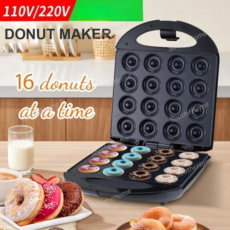 110V American-standard doughnut machine,sandwich 16-hole cake machine,round pancake machine,breakfast bread machine,large light