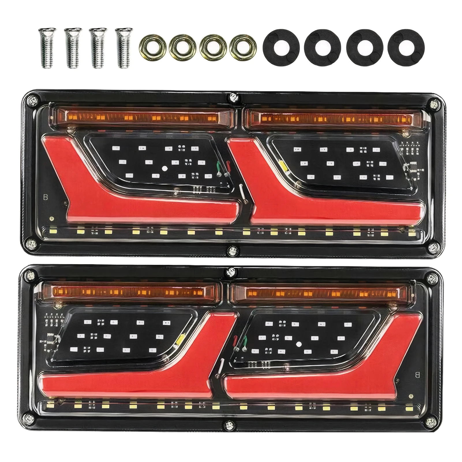 

2pieces 74 LED Tail Lights Lights Stop Indicators Warning Lights Stop Indicator Reverse Light Bright 12V