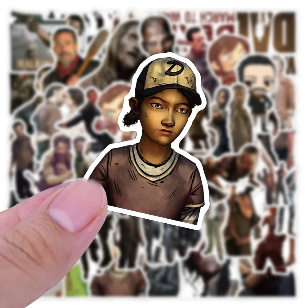 50 قطعة من ملصقات الرعب التلفزيونية الأمريكية The Walking Dead الكتابة على الجدران، أكواب مياه للأمتعة المثيرة، سكوتر مقاوم للماء