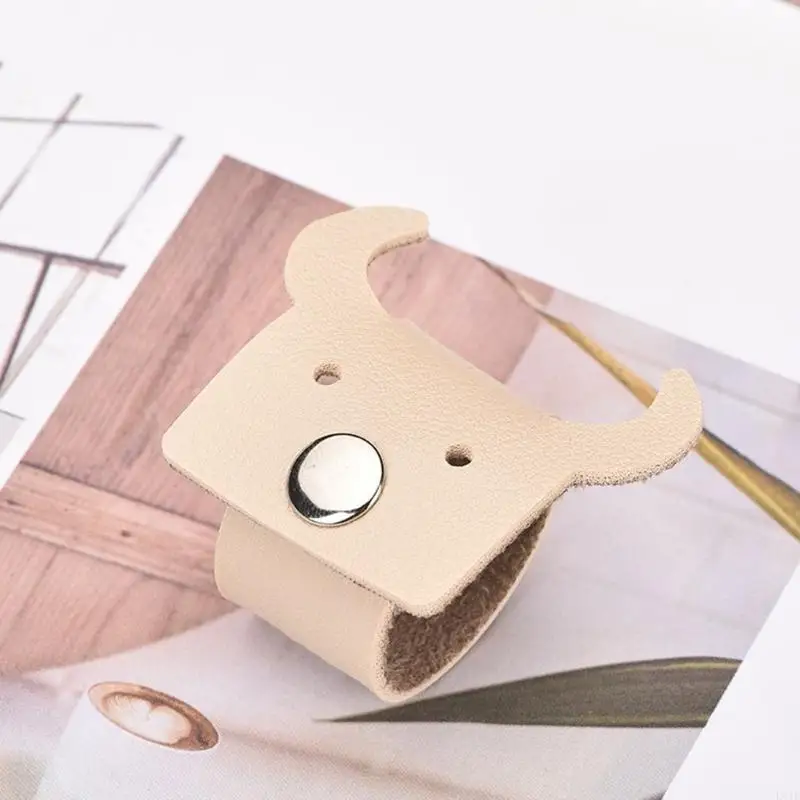 

L41E Portable Cable Organization PU Leather Cord Winder Replacement For Charging Cable Headphones Electronic Accessories