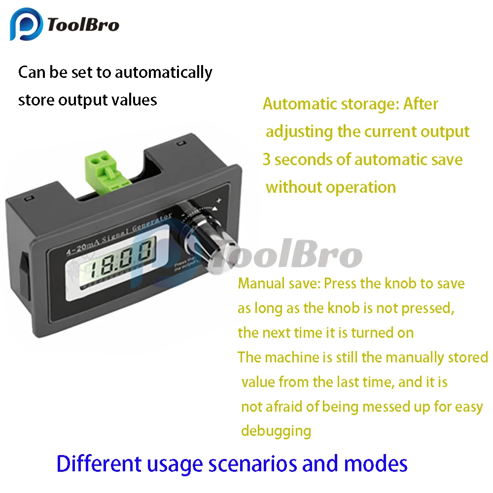 4-20mA LED Digital Signal Generator Current Loop Panel-mounted Current Transducer Support 2 3 4 Wires