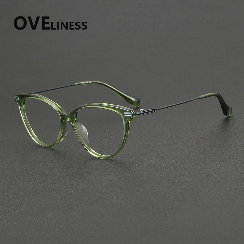 

Acetate titanium Glasses Frame Women Fashion Brand Design Cat Eye Eyeglasses frame Cateye Japanese Eyewear spectacles
