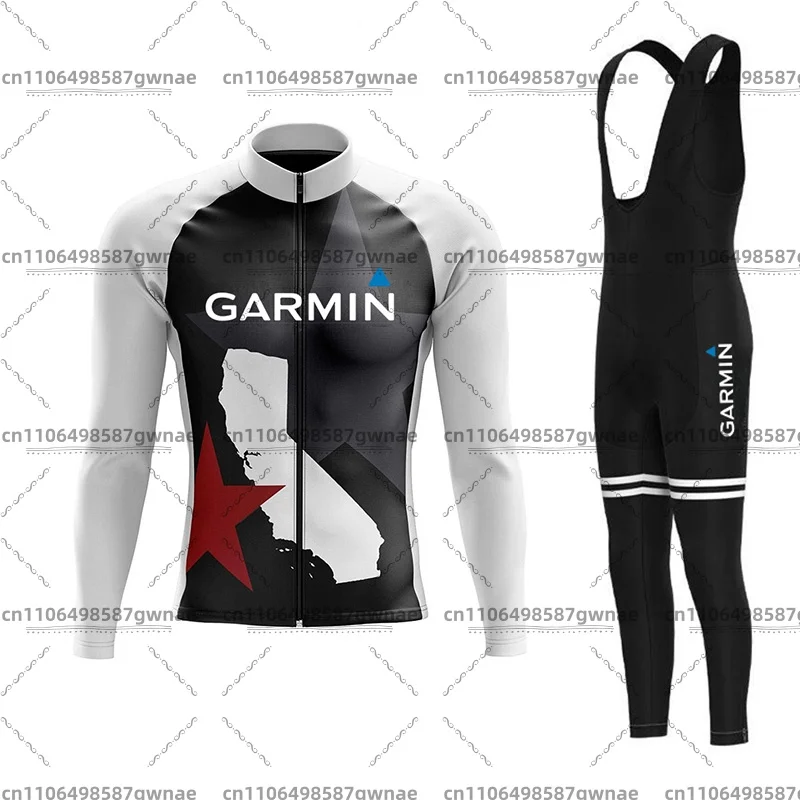 garmin jersey longsleeve cycling kit spring and summer outdoor cycling breathable quick-drying suit bib trousers